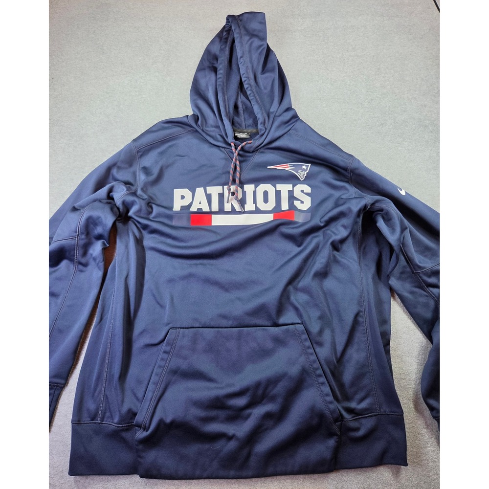 Nike NFL New England Patriots On-Field Dri-Fit Hoodie Sweatshirt Navy Men's XXL